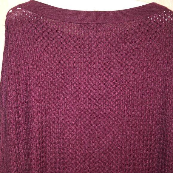 Lane Bryant 14 Burgundy Open Stitch Knit Boatneck Sweater - Picture 4 of 12